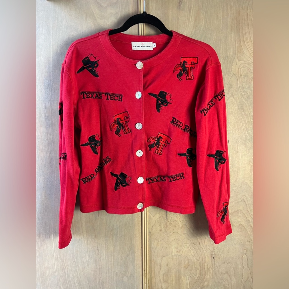 Castles Sport Texas Tech Button Up Sweater
